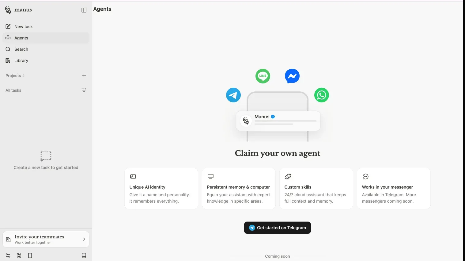 OpenClaw sai esimese tõsise konkurendi: Meta tõi Manus AI Telegrami