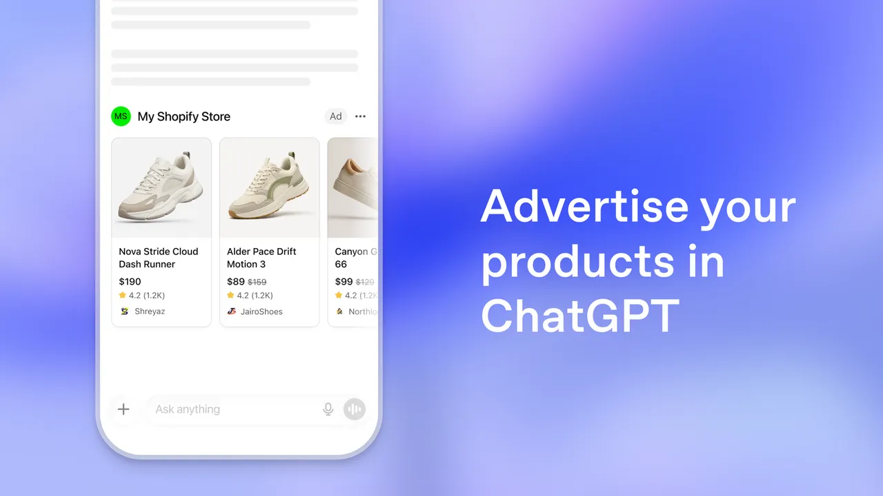 OpenAI тестирует рекламных агентов в ChatGPT — и ведёт продавцов через Shopify